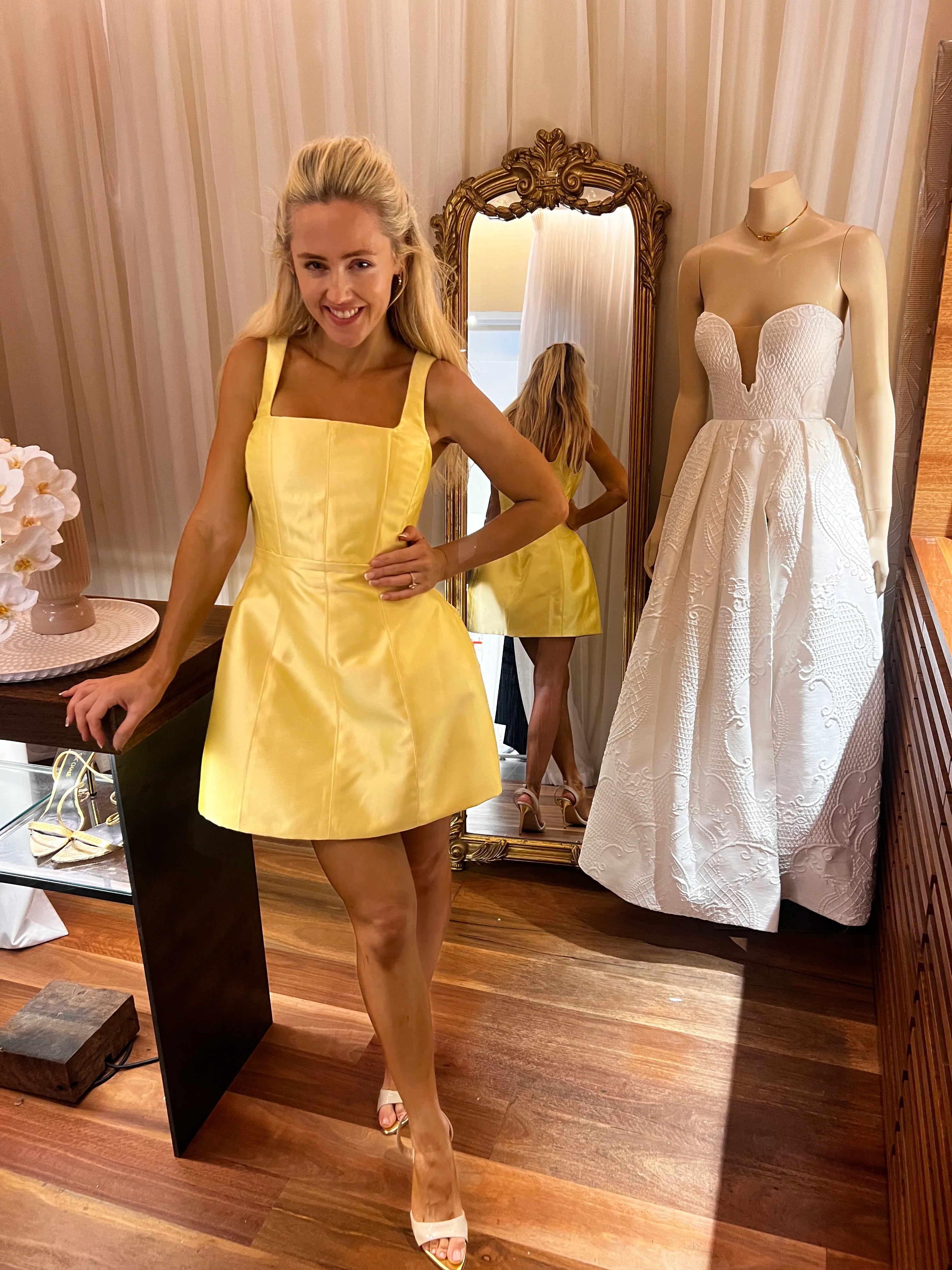 Darla Mini Dress (Yellow) - HIRE - Amy Taylor Collection