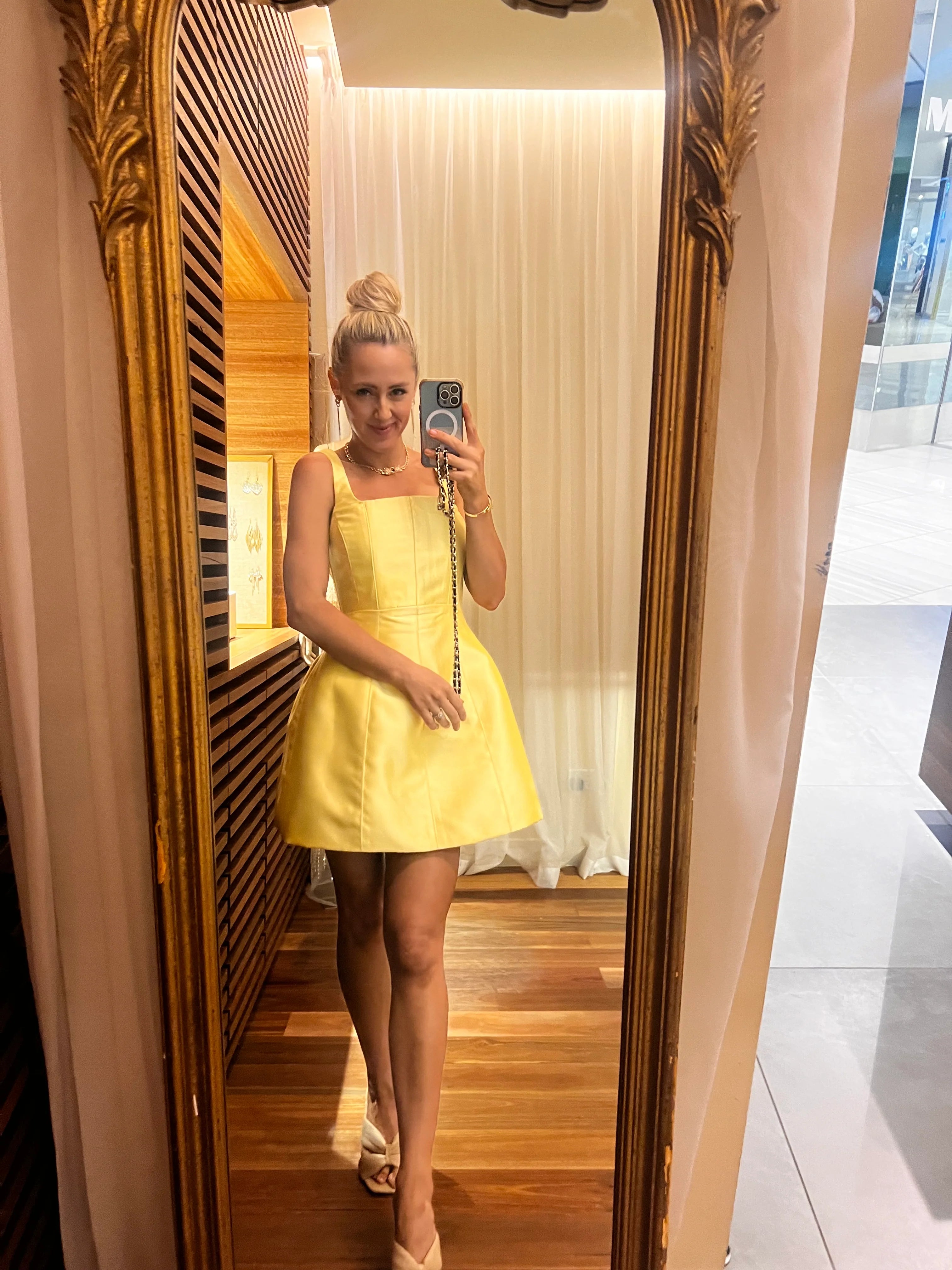 Darla Mini Dress (Yellow) - HIRE - Amy Taylor Collection