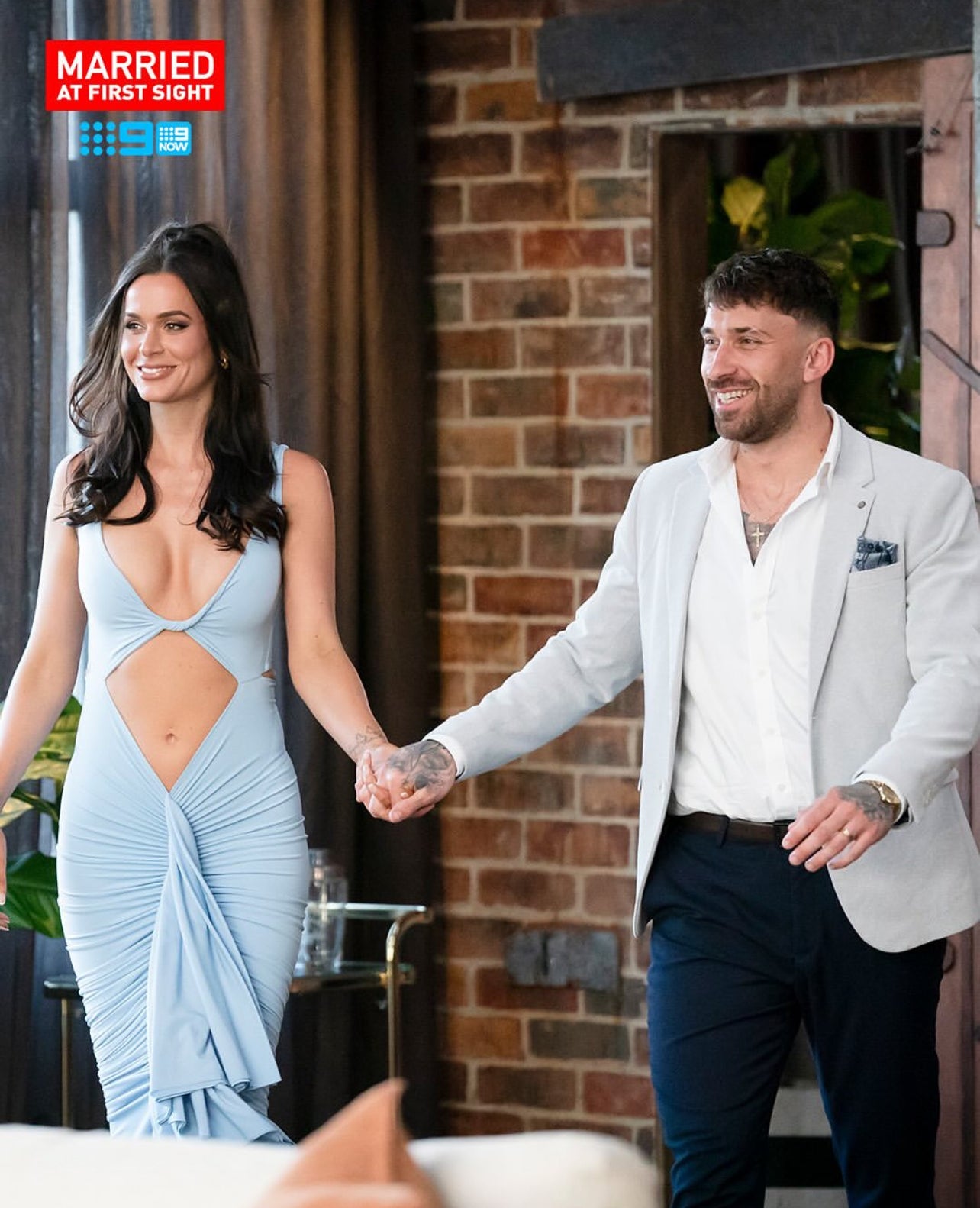 Beautiful model wearing Eden Sleeveless Gown HIRE (Baby Blue), by Amy Taylor Collection. Contact us today to order your perfect outfit. 1