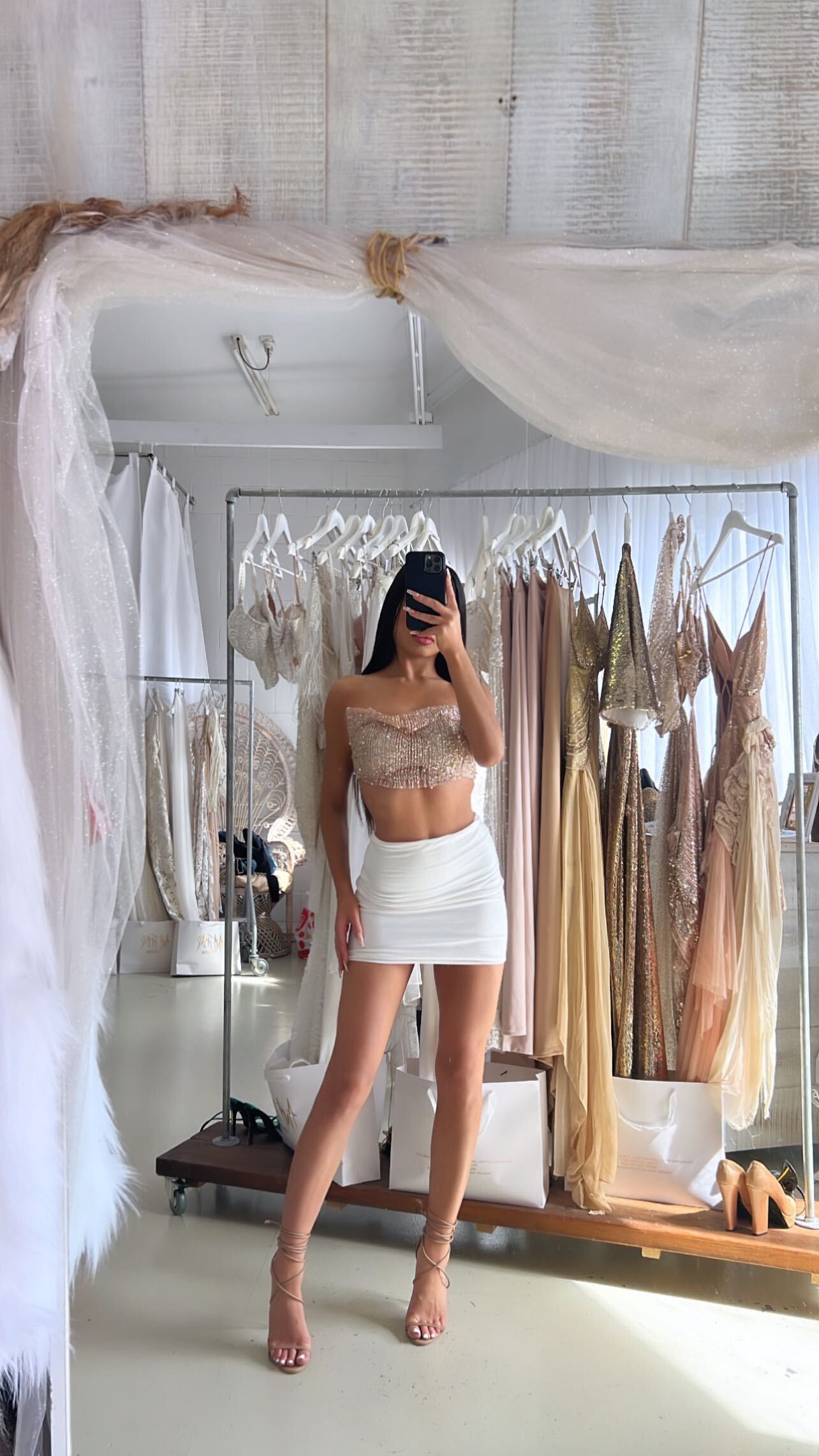 Champagne Pearls Bandeau - Hire - Amy Taylor Collection