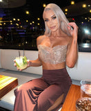 Champagne Pearls Bandeau Gown HIRE