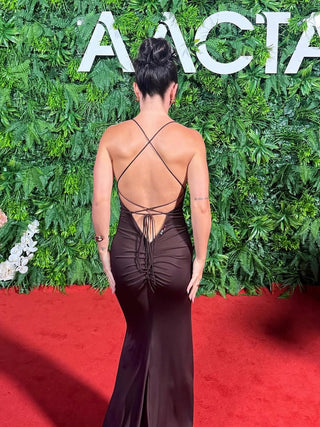 Korissa Gown (Chocolate)  - HIRE - Amy Taylor Collection