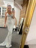 Silver Glitter Pure Mermaid Gown