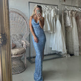 Siren Gown - Baby Blue Sequins