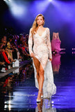 Seraphira Lace Couture Gown - White Crystal Beaded Lace