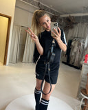  Beautiful model wearing AMY TAYLOR x HITCHED - The Diosa Crossbody Strap, by Amy Taylor Collection. Contact us today to order your perfect outfit. 22 