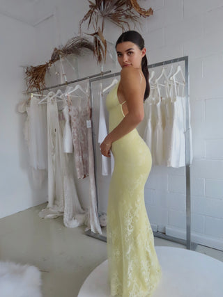 AURORA GOWN LACE EDITION (YELLOW) - SAMPLE - Amy Taylor Collection