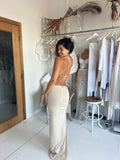  Beautiful model wearing Alina Top (White), by Amy Taylor Collection. Contact us today to order your perfect outfit. 1 