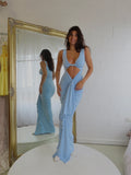 Eden Sleeveless Gown - Baby Blue - Amy Taylor Collection