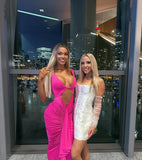 Eden Sleeveless Gown HIRE (Hot Pink)