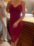 French Lace Midi Dress - Raspberry (SALE) - Amy Taylor Collection