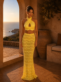  Beautiful model wearing Hello Yellow Set, by Amy Taylor Collection. Contact us today to order your perfect outfit. 1 