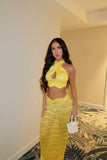  Beautiful model wearing Hello Yellow Set HIRE, by Amy Taylor Collection. Contact us today to order your perfect outfit. 9 