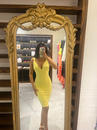 Arias Midi Dress - Yellow (SAMPLE) - Amy Taylor Collection