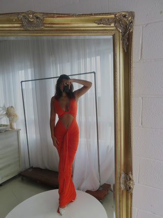 Eden Sleeveless Gown - Orange - Amy Taylor Collection