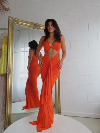Eden Sleeveless Gown - Orange - Amy Taylor Collection