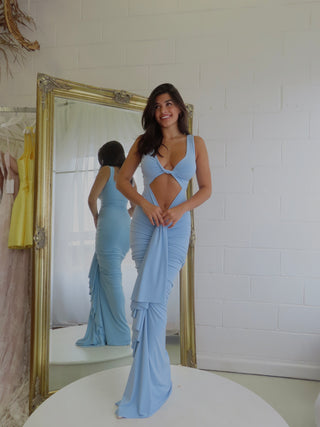 Eden Sleeveless Gown - Baby Blue - Amy Taylor Collection