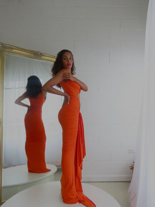 Eden Sleeveless Gown - Orange - Amy Taylor Collection