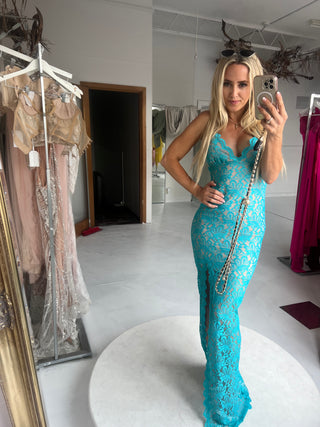 Tahitian Turquoise Gown - HIRE - Amy Taylor Collection