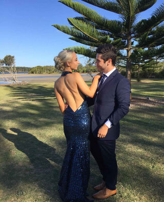 Sapphire Sequins Gown - Amy Taylor Collection