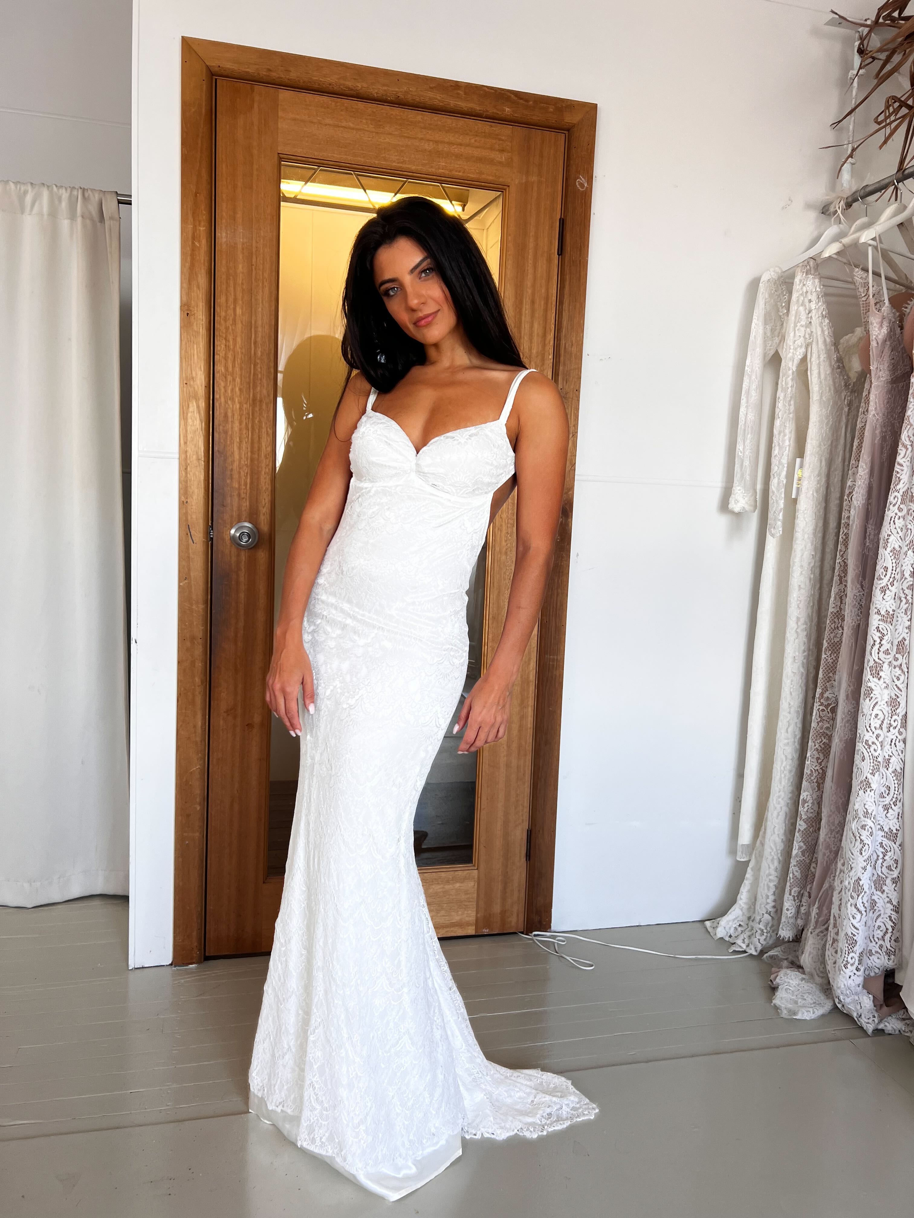 Pure Mermaid Gown in French Bridal Lace - SAMPLE