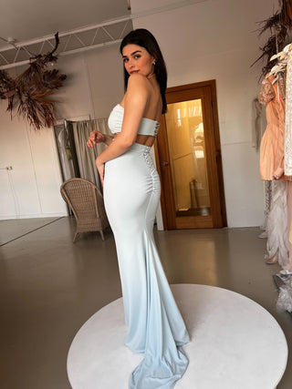 Baby Blue Bandeau and Skirt Set - SAMPLE - Amy Taylor Collection