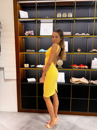 Arias Midi Dress - Yellow (SAMPLE) - Amy Taylor Collection