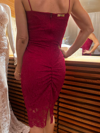 French Lace Midi Dress - Raspberry (SALE) - Amy Taylor Collection