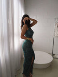 Kayla Eden Lace Gown (Emerald) - HIRE - Amy Taylor Collection