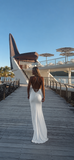  Beautiful model wearing Lacey Gown - White, by Amy Taylor Collection. Contact us today to order your perfect outfit. 4 