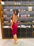 Pure Mermaid Midi Dress - Raspberry (SALE) - Amy Taylor Collection