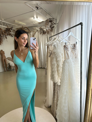 Aurora Gown - Baby Aqua - Amy Taylor Collection