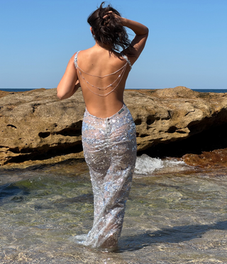 Poppy Layered Back Chain - Silver - Amy Taylor Collection