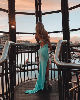 Talieka Gown - Baby Aqua - Amy Taylor Collection