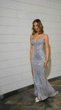 Silver Glitter Pure Mermaid Gown - Amy Taylor Collection 