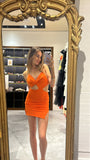 Vixen Mini Dress (ORANGE) - HIRE - Amy Taylor Collection