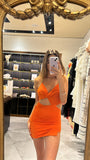 Vixen Mini Dress (ORANGE) - HIRE - Amy Taylor Collection
