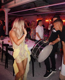 Yellow Diamond Mini Dress - HIRE - Amy Taylor Collection