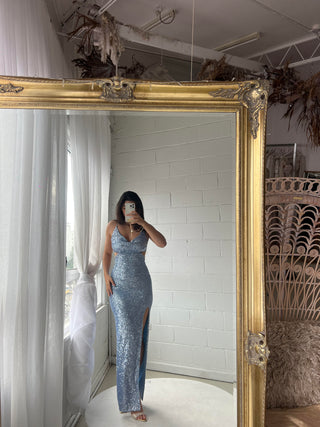 Siren Gown - Baby Blue Sequins - Amy Taylor Collection