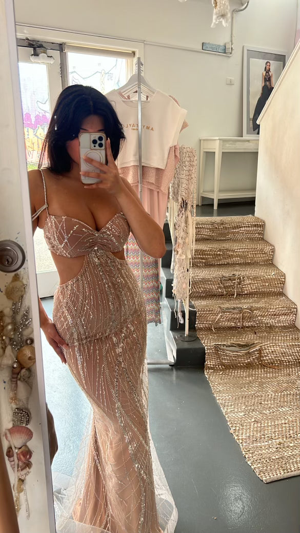 Dress - Charlotte Crystal Dress for Elegant Occasions and Events Dress - Charlotte Crystal Dress for Elegant Occasions and Events