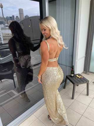 Grecian Tide Sequin Gown - Amy Taylor Collection