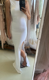 Sommerfields Gown With Split (White) - SAMPLE