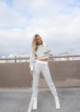 Monarch Lounge Tracksuit Pants - Light Grey - Amy Taylor Collection
