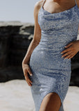 Siren Gown - Baby Blue Sequins - Amy Taylor Collection