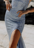 Siren Gown - Baby Blue Sequins - Amy Taylor Collection
